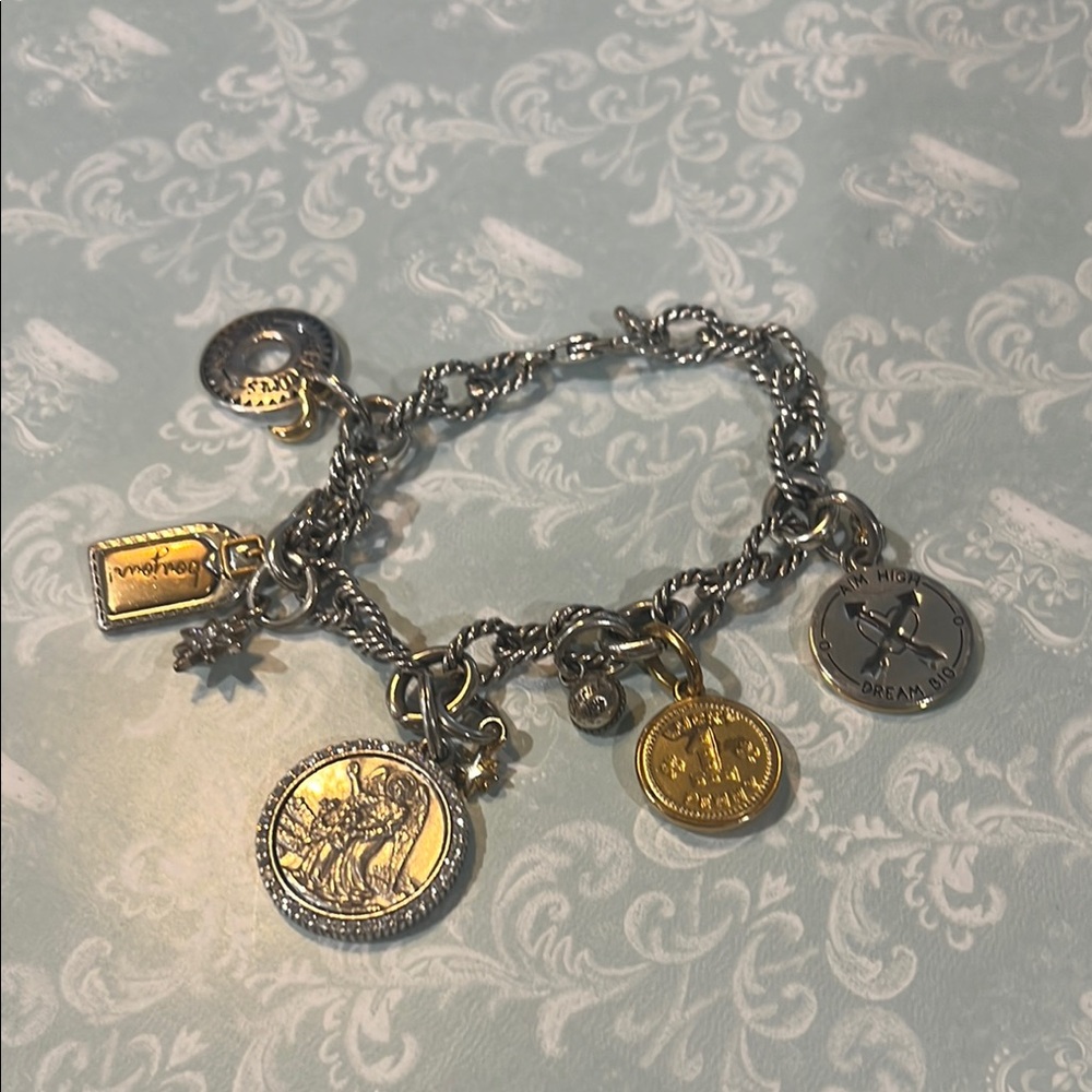 Brighton Silver and Gold Charm Bracelet